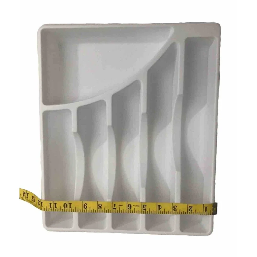 STERILITE Cutlery Tray, 11-3/4 in W, 1-7/8 in D, Plastic, White, 14-1/8